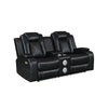 Nova Luxury Power Recliner Loveseat, Right Facing, Speaker, Console, Black By Casagear Home