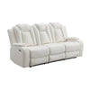 Nova Luxury Power Recliner Sofa Drop Down Tray Speakers USB White By Casagear Home BM316467