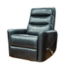 Aki 36 Inch Swivel Manual Recliner Chair Luxury Plush Black Faux Leather By Casagear Home BM316468