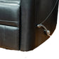 Aki 36 Inch Swivel Manual Recliner Chair Luxury Plush Black Faux Leather By Casagear Home BM316468