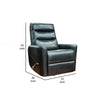 Aki 36 Inch Swivel Manual Recliner Chair Luxury Plush Black Faux Leather By Casagear Home BM316468