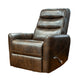 Aki 36 Inch Swivel Manual Recliner Chair Luxury Plush Brown Faux Leather By Casagear Home BM316469