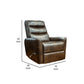 Aki 36 Inch Swivel Manual Recliner Chair Luxury Plush Brown Faux Leather By Casagear Home BM316469