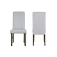 Luo 19 Inch Dining Chairs Set of 2 Nailhead Trim Gray Fabric Brown Wood By Casagear Home BM316479