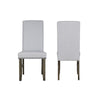 Luo 19 Inch Dining Chairs Set of 2 Nailhead Trim Gray Fabric Brown Wood By Casagear Home BM316479