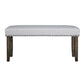 Luo 43 Inch Dining Bench Nailhead Accent Soft Gray Upholstery Brown Wood By Casagear Home BM316480