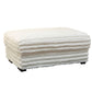 Ezo 41 Inch Ottoman Layered Plush White Fabric Upholstery Modern By Casagear Home BM316483