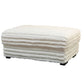 Ezo 41 Inch Ottoman Layered Plush White Fabric Upholstery Modern By Casagear Home BM316483