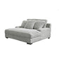 Ezo 67 Inch Dual Chaise Lounger Modern Layered Gray Upholstery Design By Casagear Home BM316484