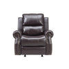 Tavi 37 Inch Glider Chair Manual Recliner Nailhead Trim Brown Upholstery By Casagear Home BM316485