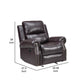 Tavi 37 Inch Glider Chair Manual Recliner Nailhead Trim Brown Upholstery By Casagear Home BM316485