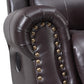 Tavi 37 Inch Glider Chair Power Recliner Nailhead Trim Brown Upholstery By Casagear Home BM316486