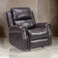 Tavi 37 Inch Glider Chair, Power Recliner, Nailhead Trim, Brown Upholstery By Casagear Home