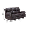 Tavi 83 Inch Sofa Dual Manual Recliner Nailhead Trim Brown Upholstery By Casagear Home BM316489