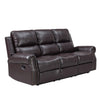 Tavi 83 Inch Sofa, Dual Manual Recliner, Nailhead Trim, Brown Upholstery By Casagear Home