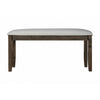 Doe 40 Inch Modern Dining Bench Soft Gray Padded Seat Brown Wood Legs By Casagear Home BM316491