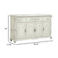 Ellia 68 Inch Vintage Sideboard Server Scrolled Doors 2 Drawer Ivory By Casagear Home BM316495