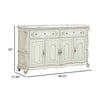 Ellia 68 Inch Vintage Sideboard Server Scrolled Doors 2 Drawer Ivory By Casagear Home BM316495