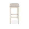 Ruth 25 Inch Counter Height Stool Set of 2 Beige Polyester Padded White By Casagear Home BM316496