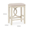 Ruth 25 Inch Counter Height Stool Set of 2 Beige Polyester Padded White By Casagear Home BM316496