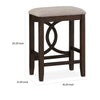 Ruth 25 Inch Counter Height Stool Set of 2 Beige Polyester Padded Brown By Casagear Home BM316497