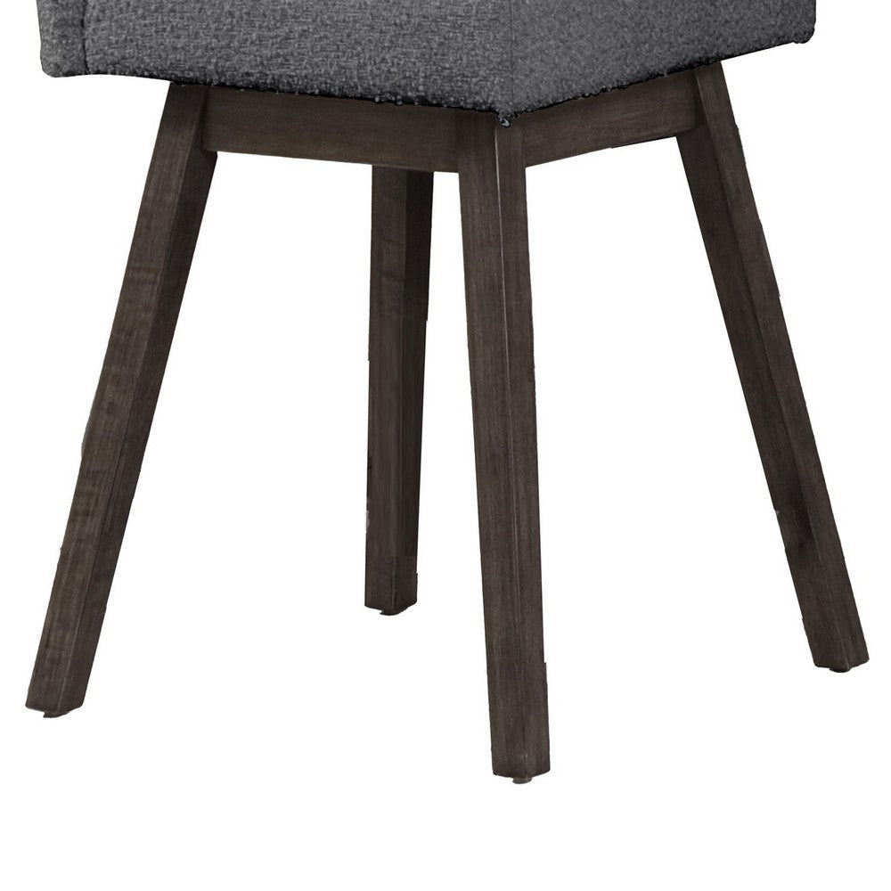 Ghy 25 Inch Swivel Counter Chair Set of 2 Gray Textured Upholstery Brown By Casagear Home BM316501