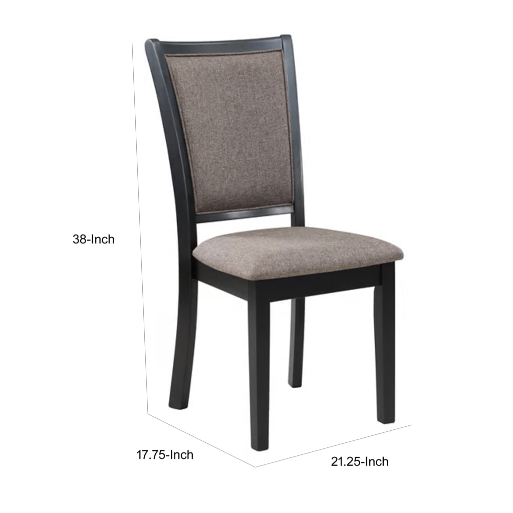 Mac 21 Inch Dining Side Chair Set of 2 Tall Curved Backrest Padded Brown By Casagear Home BM316504