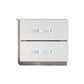 Ruo 25’’ Inch Modern Nightstand 2 Drawers Chrome Plinth Base White Wood By Casagear Home BM316509