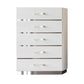 Ruo 50 Inch Tall Dresser Chest 5 Drawers Chrome Plinth Base White Wood By Casagear Home BM316511