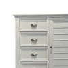 Limi 52 Inch Tall Dresser Chest with 6 Drawers and Door Shelves White Wood By Casagear Home BM316512