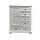 Limi 52 Inch Tall Dresser Chest with 6 Drawers and Door Shelves, White Wood By Casagear Home