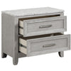 Ion 30 Inch Nightstand 2 Drawers White Marble Top Farmhouse Gray Wood By Casagear Home BM316513