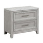 Ion 30 Inch Nightstand 2 Drawers White Marble Top Farmhouse Gray Wood By Casagear Home BM316513