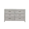 Ion 65 Inch Wide Dresser 6 Drawers White Marble Top Farmhouse Gray Wood By Casagear Home BM316514