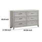 Ion 65 Inch Wide Dresser 6 Drawers White Marble Top Farmhouse Gray Wood By Casagear Home BM316514