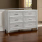 Ion 65 Inch Wide Dresser 6 Drawers White Marble Top Farmhouse Gray Wood By Casagear Home BM316514