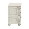 Ellia 32 Inch Nightstand Scrolled Design 3 Drawers Vintage Ivory White By Casagear Home BM316516