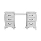 Hailey 67 Inch Vanity Table Glass Bridge 6 Drawers USB Scrolled Gray By Casagear Home BM316519