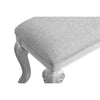 Hailey 19 Inch Royal Vanity Stool Scrolled Design Gray Padded Top Wood By Casagear Home BM316520