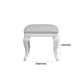 Hailey 19 Inch Royal Vanity Stool Scrolled Design Gray Padded Top Wood By Casagear Home BM316520