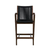 Remi 26 Inch Counter Height Chair Black Acacia Wood Rope Cord Wrapping By Casagear Home BM316522