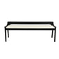 Kee 60 Inch Dining Bench Black Rubberwood Frame Low Back Cushioned Seat By Casagear Home BM316523