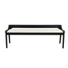 Kee 60 Inch Dining Bench Black Rubberwood Frame Low Back Cushioned Seat By Casagear Home BM316523