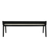 Kee 60 Inch Dining Bench Black Rubberwood Frame Low Back Cushioned Seat By Casagear Home BM316523