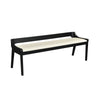 Kee 60 Inch Dining Bench, Black Rubberwood Frame, Low Back, Cushioned Seat By Casagear Home