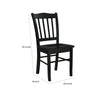 Nova 18 Inch Dining Side Chair Set of 2 Slatted Backrests Jet Black Wood By Casagear Home BM316524