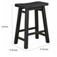 Amber 24 Inch Counter Stool Ergonomic Saddle Seats Charcoal Black Wood By Casagear Home BM316526