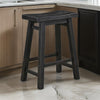 Amber 24 Inch Counter Stool Ergonomic Saddle Seats Charcoal Black Wood By Casagear Home BM316526