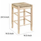 25 Inch Backless Counter Stool Woven Rattan Oak Brown Rubberwood Frame By Casagear Home BM316527