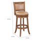 Haley 30 Inch Swivel Barstool Chair Chestnut Brown Wood Faux Leather By Casagear Home BM316530